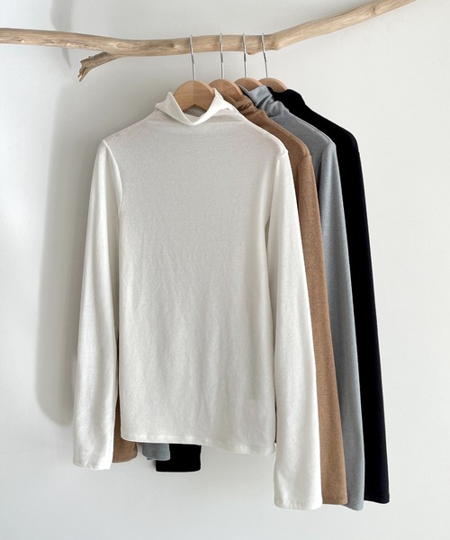 CANAL JEAN（キャナルジーン）の「El mar(エルマール) ウォームインナーハイネック（Tシャツ/カットソー・レディース・ブラック/ブラウン/アイボリー/ミント・ONE SIZE）」の16枚目の写真