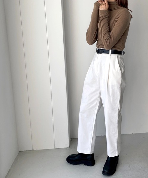 CANAL JEAN（キャナルジーン）の「El mar(エルマール) ウォームインナーハイネック（Tシャツ/カットソー・レディース・ブラック/ブラウン/アイボリー/ミント・ONE SIZE）」の11枚目の写真