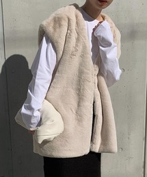 select MOCA | 2021 AW フェイクファーノーカラージレ(ベスト)