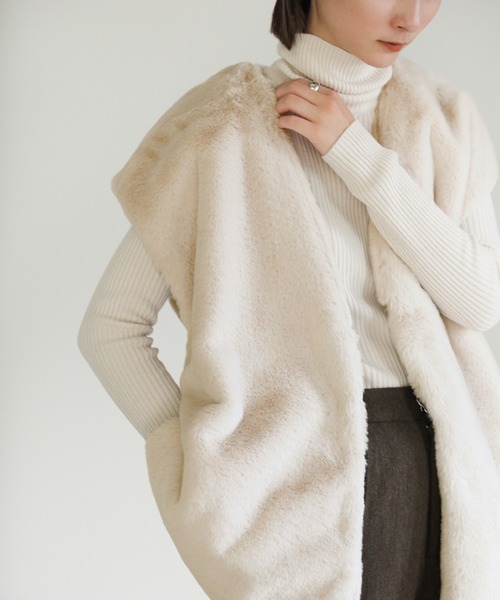 フェイクファーノーカラージレ（ベスト）｜select MOCA（セレクトモカ