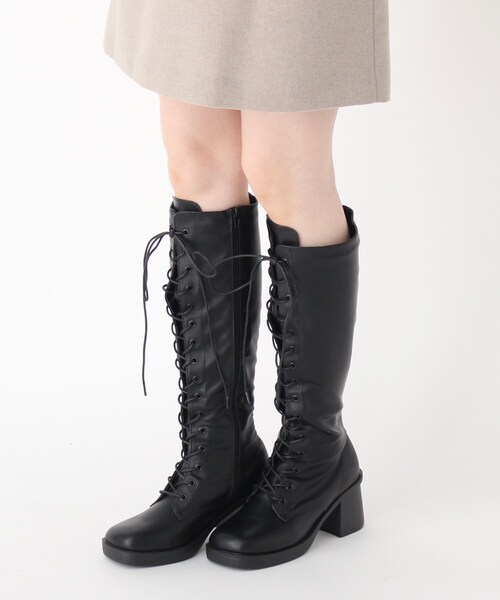 cs T&P（シーエスティーアンドピー）の「レースアップロングブーツ（ブーツ・レディース・ホワイト/ブラック・LL/S/M/L）」の8枚目の写真