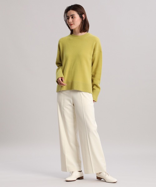 INED（イネド）の「ドロップショルダークルーニット（ニット/セーター・レディース・オフホワイト/その他/モカ/ネイビー/イエロー・9号）」の15枚目の写真