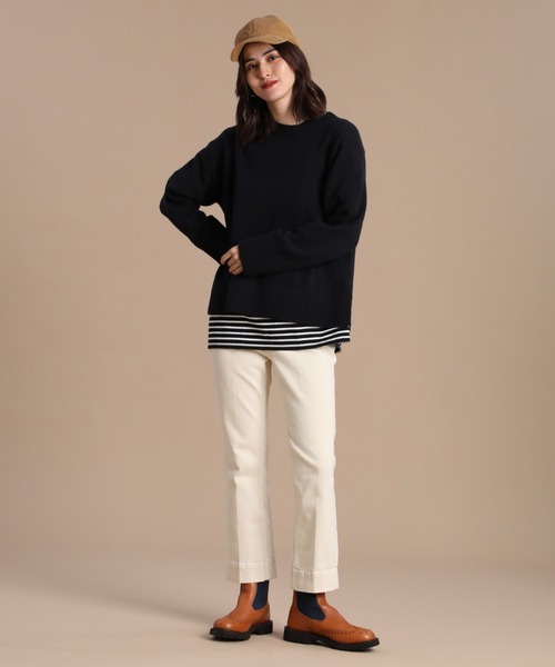 INED（イネド）の「ドロップショルダークルーニット（ニット/セーター・レディース・オフホワイト/その他/モカ/ネイビー/イエロー・9号）」の17枚目の写真