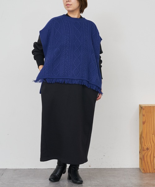 BONbazaar(ボンバザール)の「《向きを変えると2WAY仕様》ケーブル柄ベスト(ベスト・レディース・オフホワイト/ベージュ/カーキ/ブルー・FREE)」の13枚目の写真
