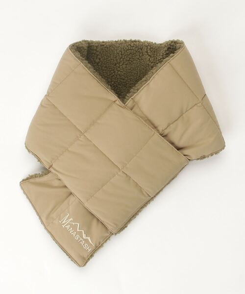 MANASTASH（マナスタッシュ）の「MANASTASH × TAION / マナスタッシュ × タイオン　DOWN MUFFLER ダウンマフラー（マフラー・メンズ・ブラック/ベージュ/オリーブ/ネイビー・FREE）」の2枚目の写真