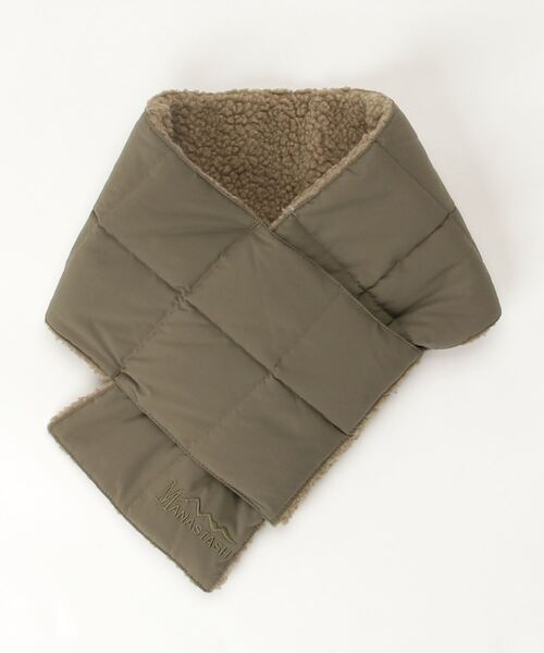 MANASTASH（マナスタッシュ）の「MANASTASH × TAION / マナスタッシュ × タイオン　DOWN MUFFLER ダウンマフラー（マフラー・メンズ・ブラック/ベージュ/オリーブ/ネイビー・FREE）」の3枚目の写真