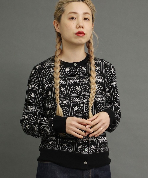 peu pres（プープレ）の「ジャムジャカードCD（ニット/セーター・レディース・ブラック/グレー・FREE）」の2枚目の写真