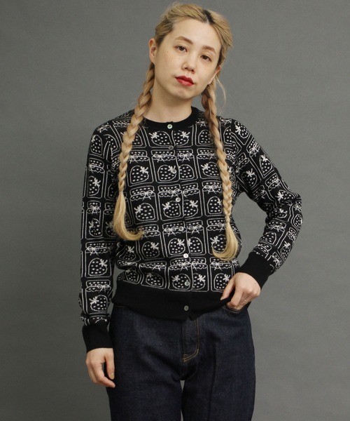 peu pres（プープレ）の「ジャムジャカードCD（ニット/セーター・レディース・ブラック/グレー・FREE）」の7枚目の写真