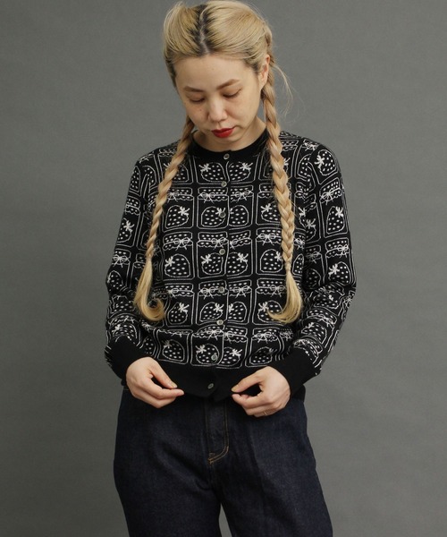 peu pres（プープレ）の「ジャムジャカードCD（ニット/セーター・レディース・ブラック/グレー・FREE）」の8枚目の写真