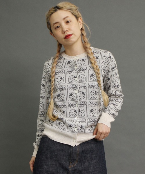 peu pres（プープレ）の「ジャムジャカードCD（ニット/セーター・レディース・ブラック/グレー・FREE）」の3枚目の写真