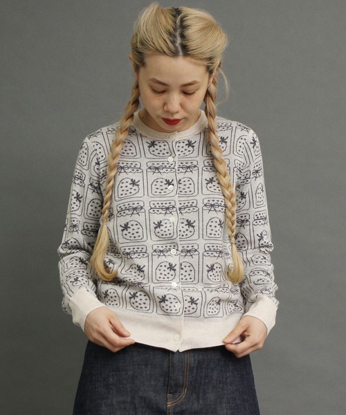 peu pres（プープレ）の「ジャムジャカードCD（ニット/セーター・レディース・ブラック/グレー・FREE）」の4枚目の写真