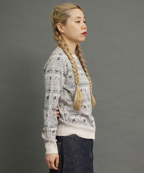 peu pres（プープレ）の「ジャムジャカードCD（ニット/セーター・レディース・ブラック/グレー・FREE）」の6枚目の写真