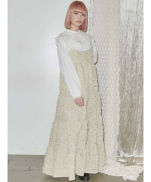 merry jenny（メリージェニー）の「rumpleティアードキャミワンピース（ワンピース・レディース・ブラック/ベージュ/ブラウン・FREE）」の3枚目の写真