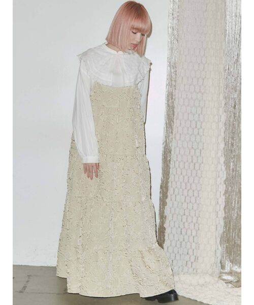 merry jenny（メリージェニー）の「rumpleティアードキャミワンピース（ワンピース・レディース・ブラック/ベージュ/ブラウン・FREE）」の5枚目の写真