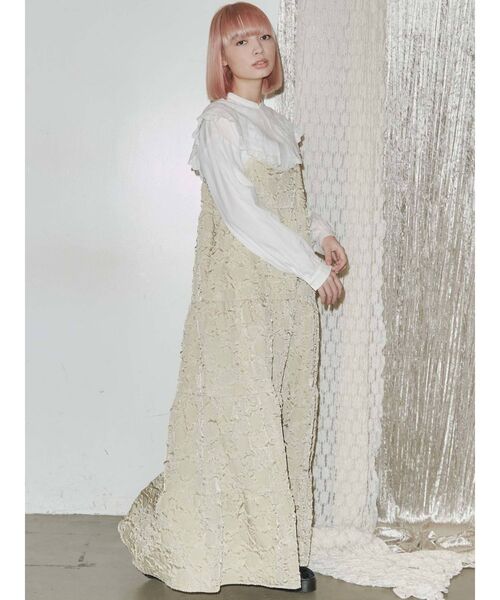 merry jenny（メリージェニー）の「rumpleティアードキャミワンピース（ワンピース・レディース・ブラック/ベージュ/ブラウン・FREE）」の6枚目の写真