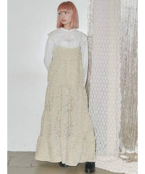 merry jenny（メリージェニー）の「rumpleティアードキャミワンピース（ワンピース・レディース・ブラック/ベージュ/ブラウン・FREE）」の7枚目の写真