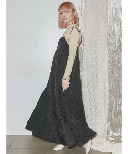 merry jenny（メリージェニー）の「rumpleティアードキャミワンピース（ワンピース・レディース・ブラック/ベージュ/ブラウン・FREE）」の12枚目の写真