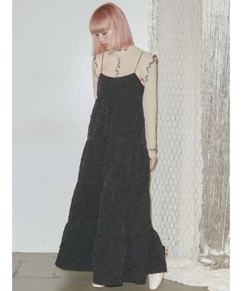 merry jenny（メリージェニー）の「rumpleティアードキャミワンピース（ワンピース・レディース・ブラック/ベージュ/ブラウン・FREE）」の13枚目の写真