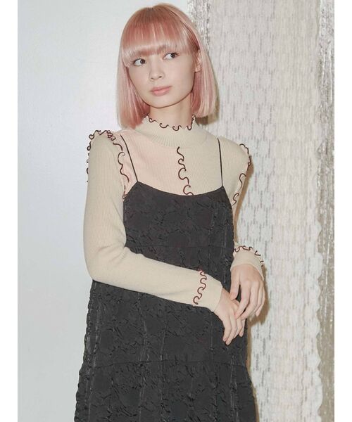 merry jenny（メリージェニー）の「rumpleティアードキャミワンピース（ワンピース・レディース・ブラック/ベージュ/ブラウン・FREE）」の16枚目の写真