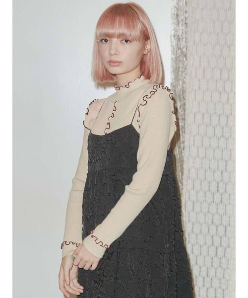 merry jenny（メリージェニー）の「rumpleティアードキャミワンピース（ワンピース・レディース・ブラック/ベージュ/ブラウン・FREE）」の17枚目の写真