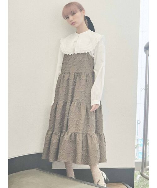 merry jenny（メリージェニー）の「rumpleティアードキャミワンピース（ワンピース・レディース・ブラック/ベージュ/ブラウン・FREE）」の19枚目の写真