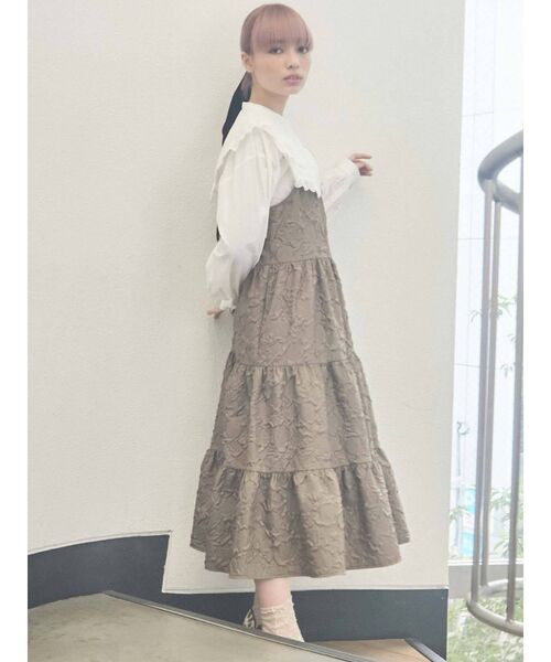 merry jenny（メリージェニー）の「rumpleティアードキャミワンピース（ワンピース・レディース・ブラック/ベージュ/ブラウン・FREE）」の20枚目の写真