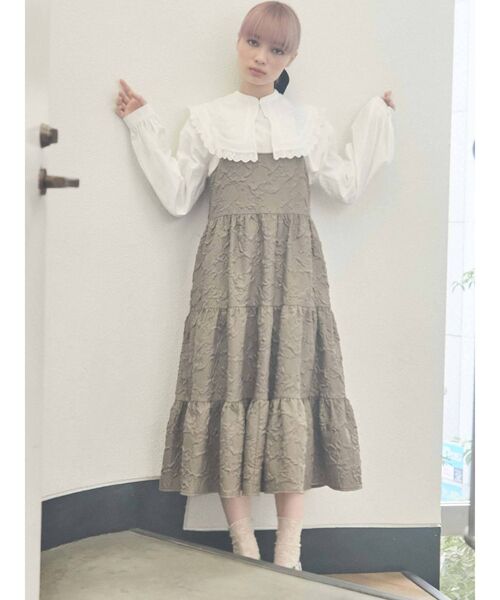 merry jenny（メリージェニー）の「rumpleティアードキャミワンピース（ワンピース・レディース・ブラック/ベージュ/ブラウン・FREE）」の22枚目の写真