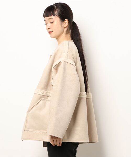 frunco（フランコ）の「リバーシブルボアフェイクムートンコート（ムートンコート・レディース・アイボリー・FREE）」の19枚目の写真