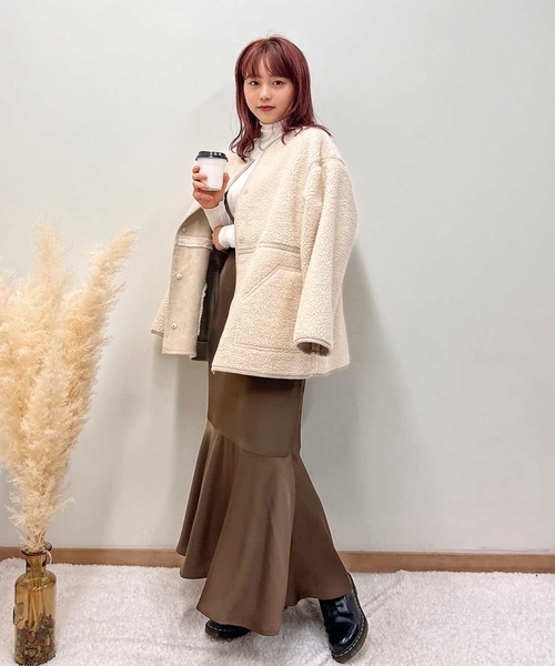 frunco（フランコ）の「リバーシブルボアフェイクムートンコート（ムートンコート・レディース・アイボリー・FREE）」の17枚目の写真