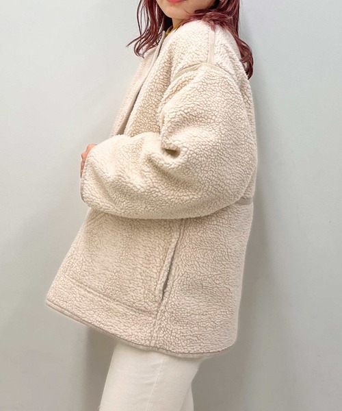 frunco（フランコ）の「リバーシブルボアフェイクムートンコート（ムートンコート・レディース・アイボリー・FREE）」の18枚目の写真