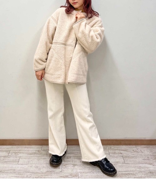 frunco（フランコ）の「リバーシブルボアフェイクムートンコート（ムートンコート・レディース・アイボリー・FREE）」の9枚目の写真