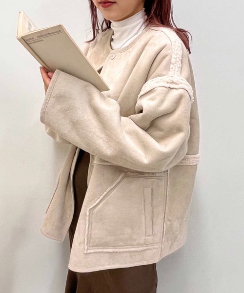 frunco（フランコ）の「リバーシブルボアフェイクムートンコート（ムートンコート・レディース・アイボリー・FREE）」の21枚目の写真