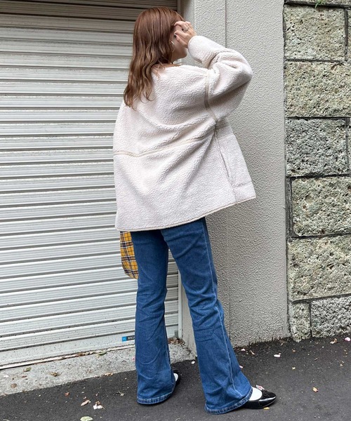 frunco（フランコ）の「リバーシブルボアフェイクムートンコート（ムートンコート・レディース・アイボリー・FREE）」の6枚目の写真