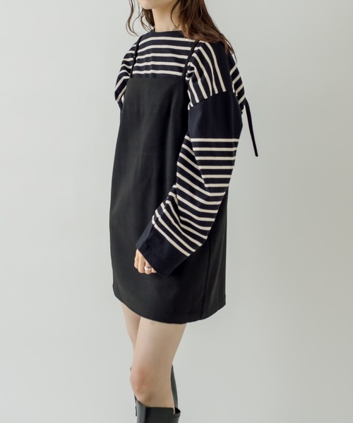 mystic（ミスティック）の「ウールタッチミニワンピース（ワンピース・レディース・チャコールグレー/ブラック・FREE）」の4枚目の写真