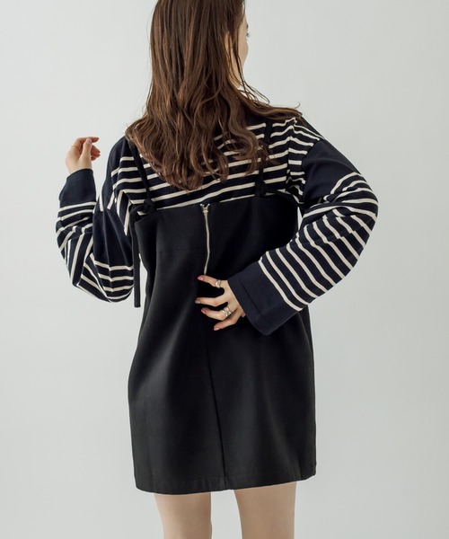 mystic（ミスティック）の「ウールタッチミニワンピース（ワンピース・レディース・チャコールグレー/ブラック・FREE）」の7枚目の写真