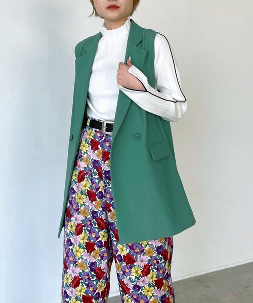 PAGEBOY（ページボーイ）の「リッチツイルセットアップジレジャケット（その他アウター・レディース・ブラック/アイボリー/グリーン/チャコールグレー・FREE）」の10枚目の写真