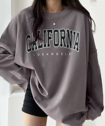 韓国ファッションCALIFORNIAカレッジロゴオーバーサイズスウェット