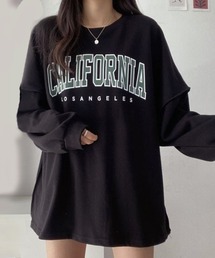 韓国ファッションCALIFORNIAカレッジロゴオーバーサイズスウェット