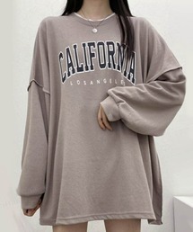 Dalfwin | 2022AW スウェット 秋冬 韓国ファッション スウェット CALIFORNIA カレッジロゴスウェット トレーナー 体型カバー オーバーサイズ(スウェット)