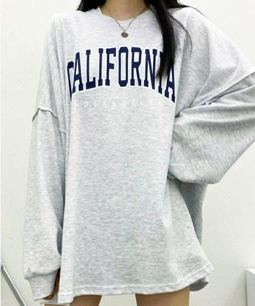 Dalfwin（ダールフィン）の「韓国ファッションCALIFORNIAカレッジロゴオーバーサイズスウェット（スウェット・レディース・グレー/ブラック/ベージュ/ベージュ系その他/ブラック系その他/グレー系その他/アイボリー・FREE）」の21枚目の写真