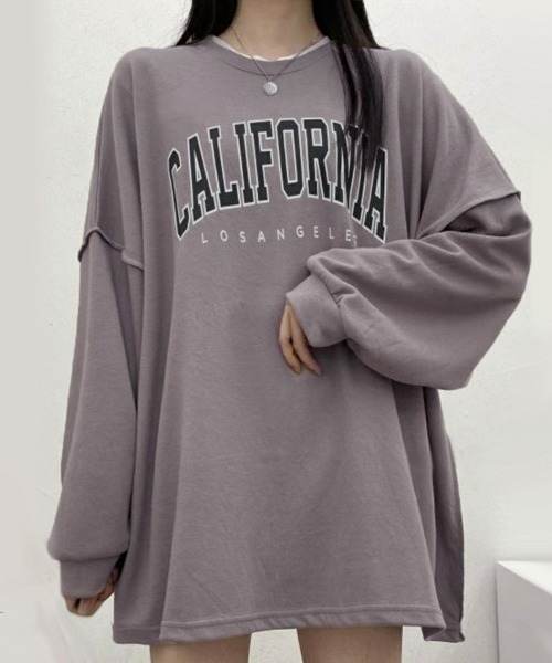 Dalfwin（ダールフィン）の「韓国ファッションCALIFORNIAカレッジロゴオーバーサイズスウェット（スウェット・レディース・グレー/ブラック/ベージュ/ベージュ系その他/ブラック系その他/グレー系その他/アイボリー・FREE）」の17枚目の写真