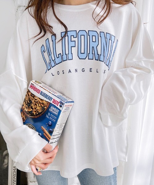 Dalfwin（ダールフィン）の「韓国ファッションCALIFORNIAカレッジロゴオーバーサイズスウェット（スウェット・レディース・グレー/ブラック/ベージュ/ベージュ系その他/ブラック系その他/グレー系その他/アイボリー・FREE）」の10枚目の写真