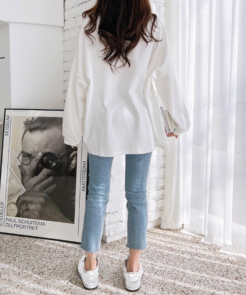 Dalfwin（ダールフィン）の「韓国ファッションCALIFORNIAカレッジロゴオーバーサイズスウェット（スウェット・レディース・グレー/ブラック/ベージュ/ベージュ系その他/ブラック系その他/グレー系その他/アイボリー・FREE）」の12枚目の写真