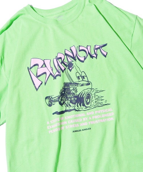JUNGLES（ジャングルス）の「JUNGLES/ジャングルス  Burnout S/S Tee 半袖Tシャツ フロントロゴ グラフィックプリント オーバーサイズ（Tシャツ/カットソー・メンズ・ホワイト/グリーン・L/M/XL）」の20枚目の写真