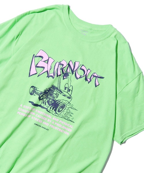 JUNGLES（ジャングルス）の「JUNGLES/ジャングルス  Burnout S/S Tee 半袖Tシャツ フロントロゴ グラフィックプリント オーバーサイズ（Tシャツ/カットソー・メンズ・ホワイト/グリーン・L/M/XL）」の22枚目の写真