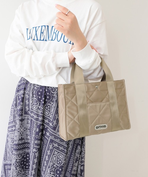 SLOBE IENA（スローブイエナ）の「【OUTDOOR/アウトドア】SLOBE別注 キルティングトートバッグ◆（トートバッグ・レディース・ベージュ/カーキ・FREE）」の8枚目の写真