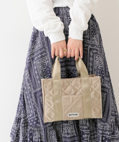 SLOBE IENA（スローブイエナ）の「【OUTDOOR/アウトドア】SLOBE別注 キルティングトートバッグ◆（トートバッグ・レディース・ベージュ/カーキ・FREE）」の10枚目の写真