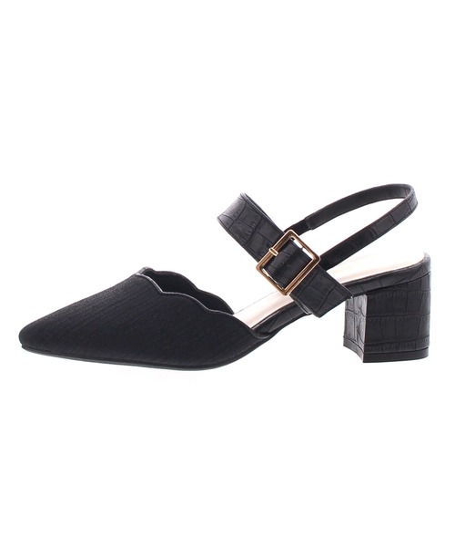 JELLY BEANS（ジェリービーンズ）の「スカラップバックバンドミュールパンプス(204-6743)JELLY BEANS(ジェリービーンズ)（パンプス・レディース・ブラック/グリーン/アイボリー・23/24/22.5/24.5/23.5）」の5枚目の写真