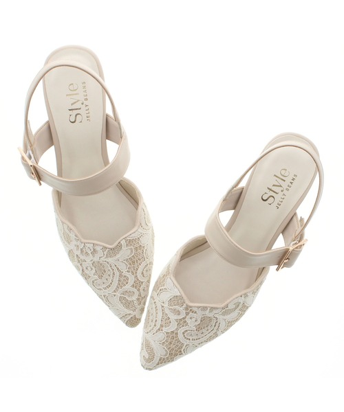 JELLY BEANS（ジェリービーンズ）の「スカラップバックバンドミュールパンプス(204-6743)JELLY BEANS(ジェリービーンズ)（パンプス・レディース・ブラック/グリーン/アイボリー・23/24/22.5/24.5/23.5）」の9枚目の写真