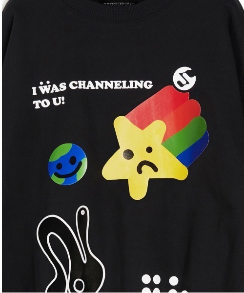 SUNDAYOFFCLUB(サンデイオフクラブ)の「【SUNDAY OFF CLUB/サンデーオフクラブ】'Shooting star artwork heavy-weight fleece sweatshirt プリント アートワーク スウェット シャツ(スウェット・メンズ・ブラック・M/L)」の6枚目の写真